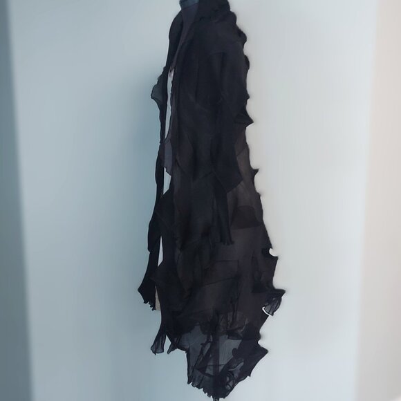 Alquema Handmade, Knee Length, Sheer Nikki Coat in Black - Size O/S NWT - Picture 9 of 13
